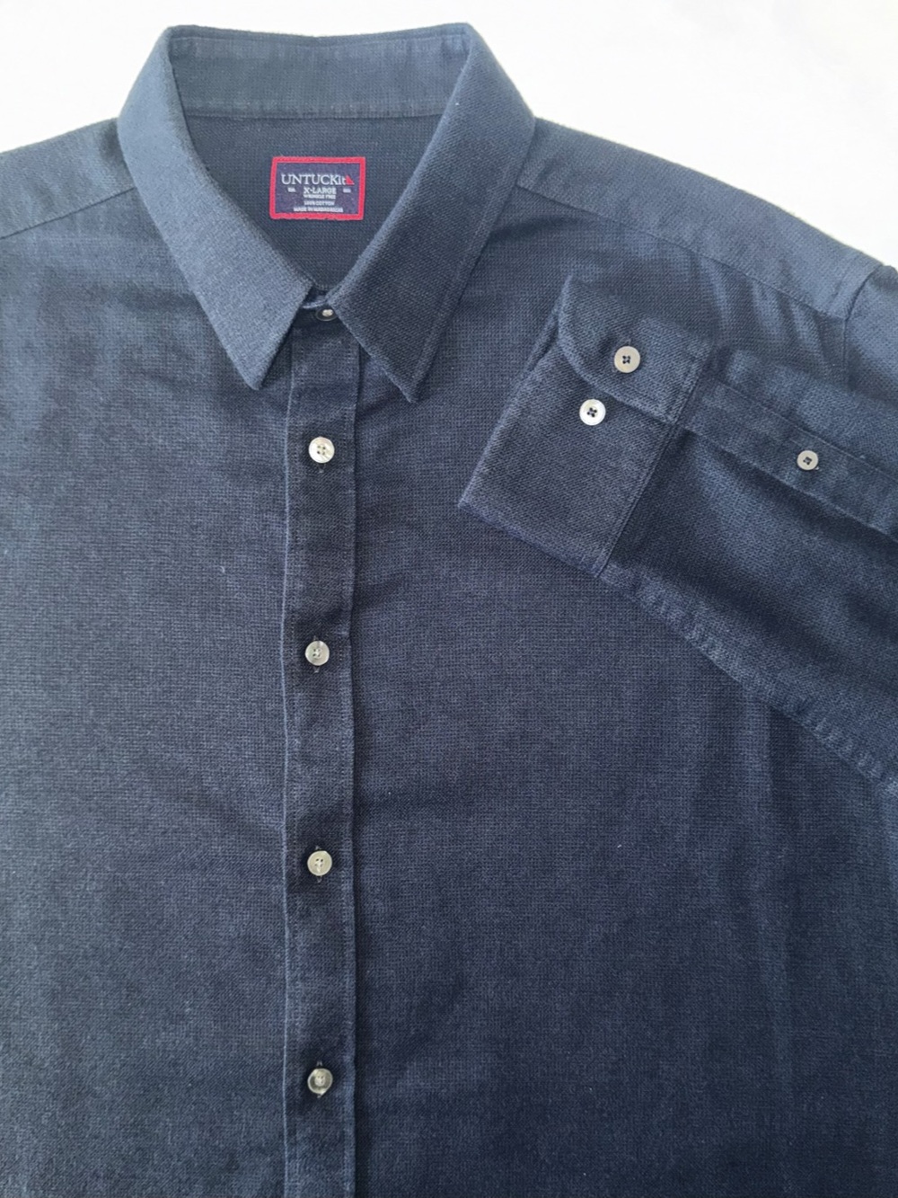 UNTUCKit Button Down Shirt Men's XL Black 100% Cotton Soft Flannel
